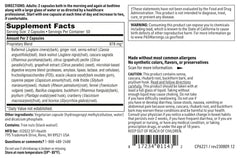 Nutrition facts panel for Klaire Labs SFI Health Colon Cleanse