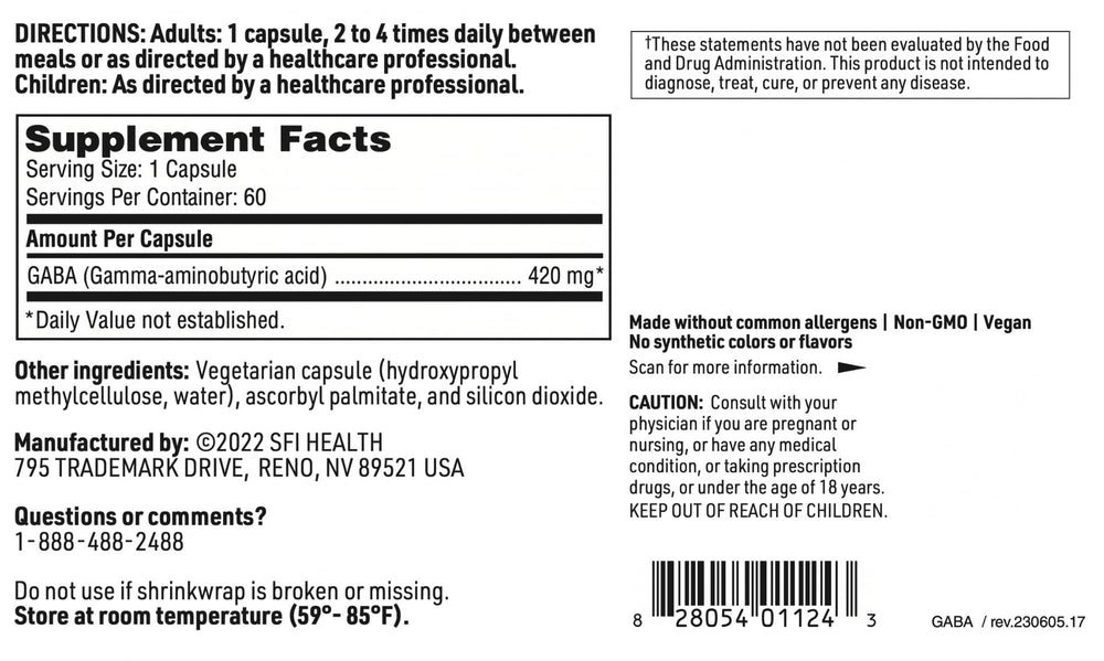 Hypoallergenic GABA formula packaging