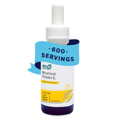 Front view of Klaire Labs SFI Health Micellized Vitamin D3 Liquid bottle