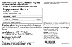 Healthcare practitioner trusted Klaire Labs SFI Health L-Lysine