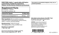 Allergen information panel on Klaire Labs bottle
