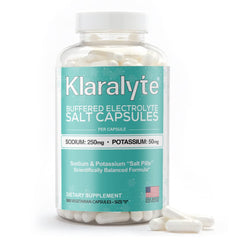 Front view of Klaralyte Buffered Electrolyte Salt Capsules bottle