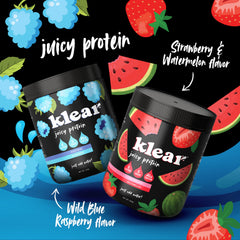 Finished clear protein drink ready to enjoy with straw