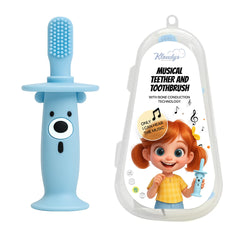 KLOUDYS 2-in-1 baby teether and electric toothbrush in blue