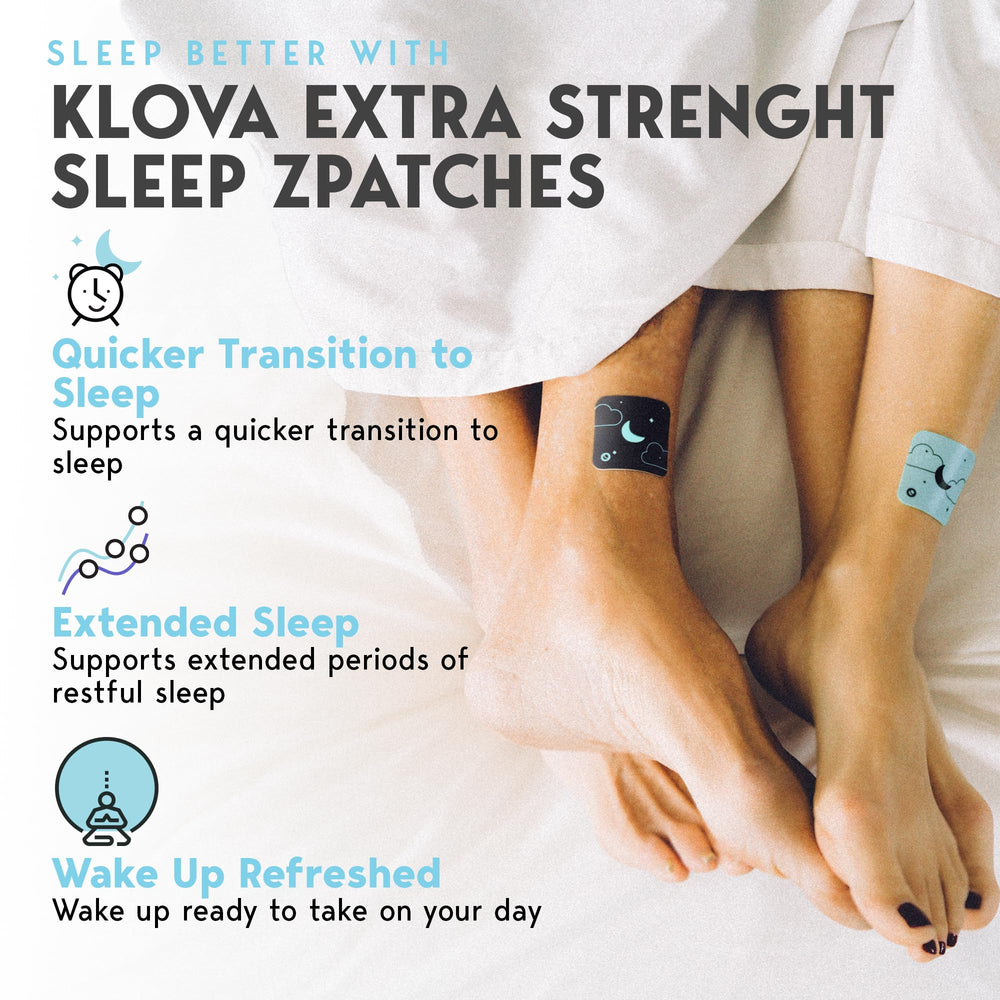 Close-up of Klova Sleep Patch on skin