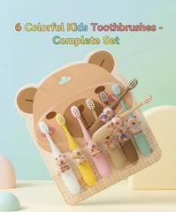 Girls and boys friendly colors for kids toothbrush set
