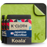 Koala Lens Cleaning Cloth 3-pack in black and green, product shot