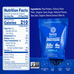 Koia Vanilla protein powder scoop emphasizes convenient plant-based nutrition