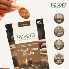 Back of Kokora packaging displaying serving size 20 servings and 120g