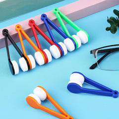 Clean eyeglasses, sunglasses, and reading glasses with microfiber brush