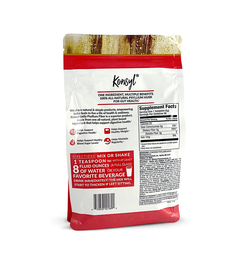 Side view of Konsyl Daily Psyllium Fiber Powder 540g container