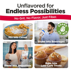 Nutrition facts and dietary fiber per serving on Konsyl packaging