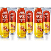 Three 140g tubes of Korean Gold Ginseng Toothpaste in bulk pack