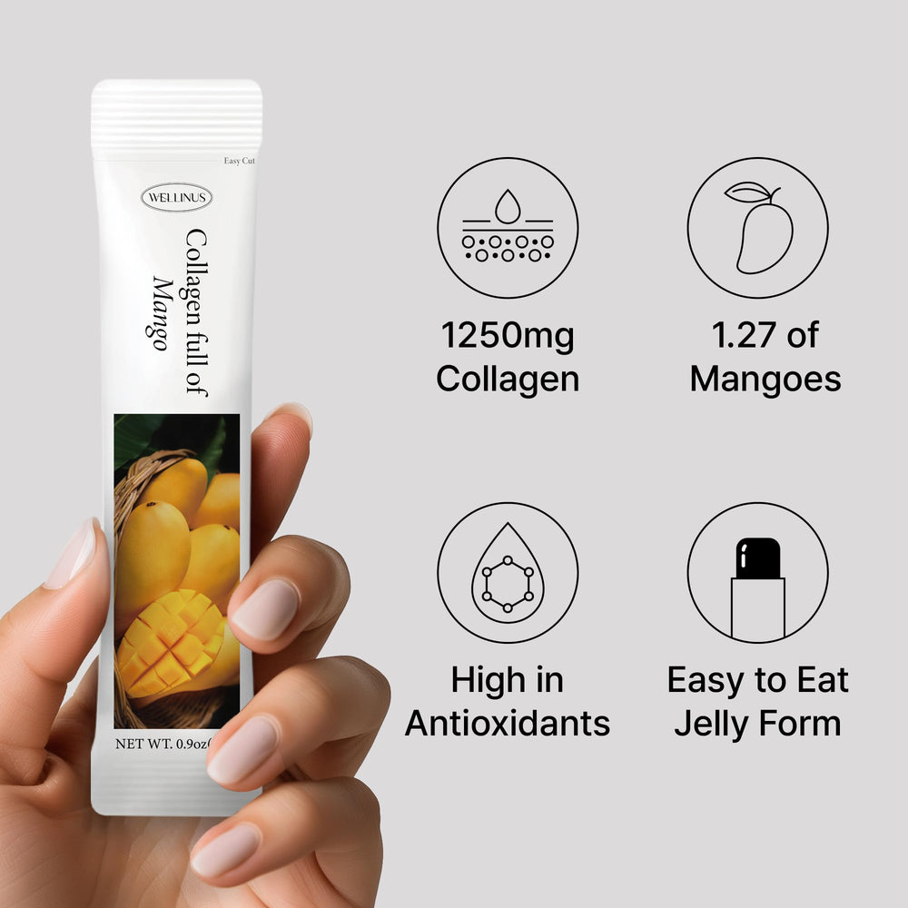 Ingredients: fish collagen, mango, pomegranate, blueberry