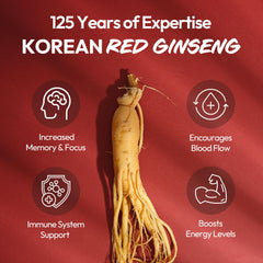 Front view of Korean Red Ginseng Extract Capsule Plus bottle