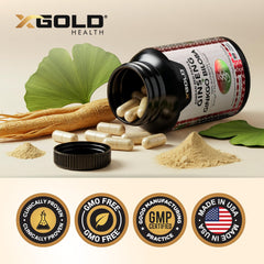 Vegan, gluten-free, GMO-free, USA-made supplement seal