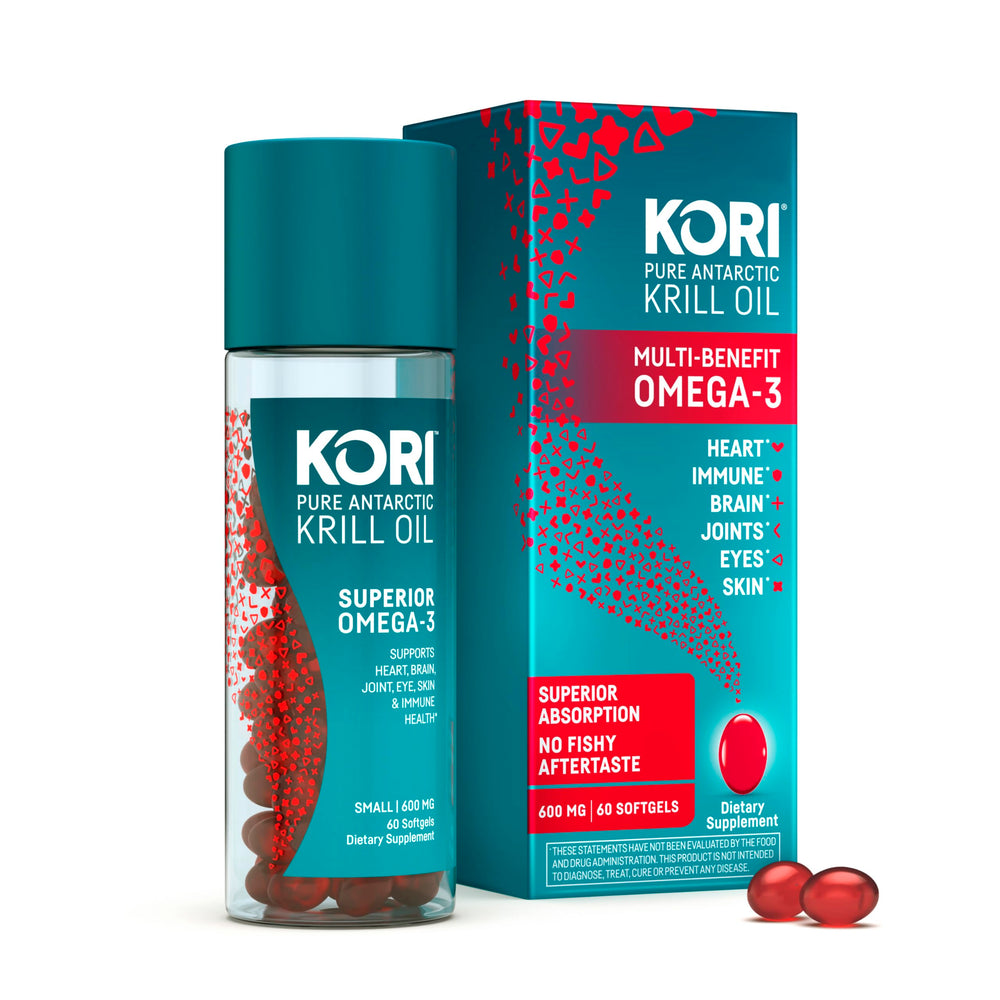 Kori Krill Oil 600mg softgel bottle