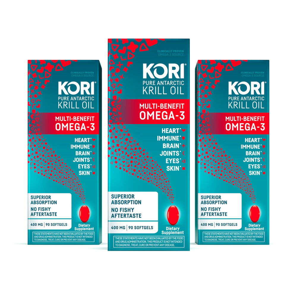 Kori Krill Oil Omega-3 400mg 270-mini softgels – pack of 3 front view