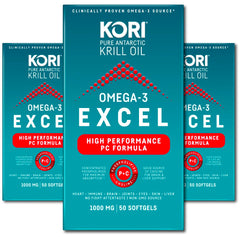 Bottle of Kori Krill Omega-3 Excel Krill Oil 1000mg