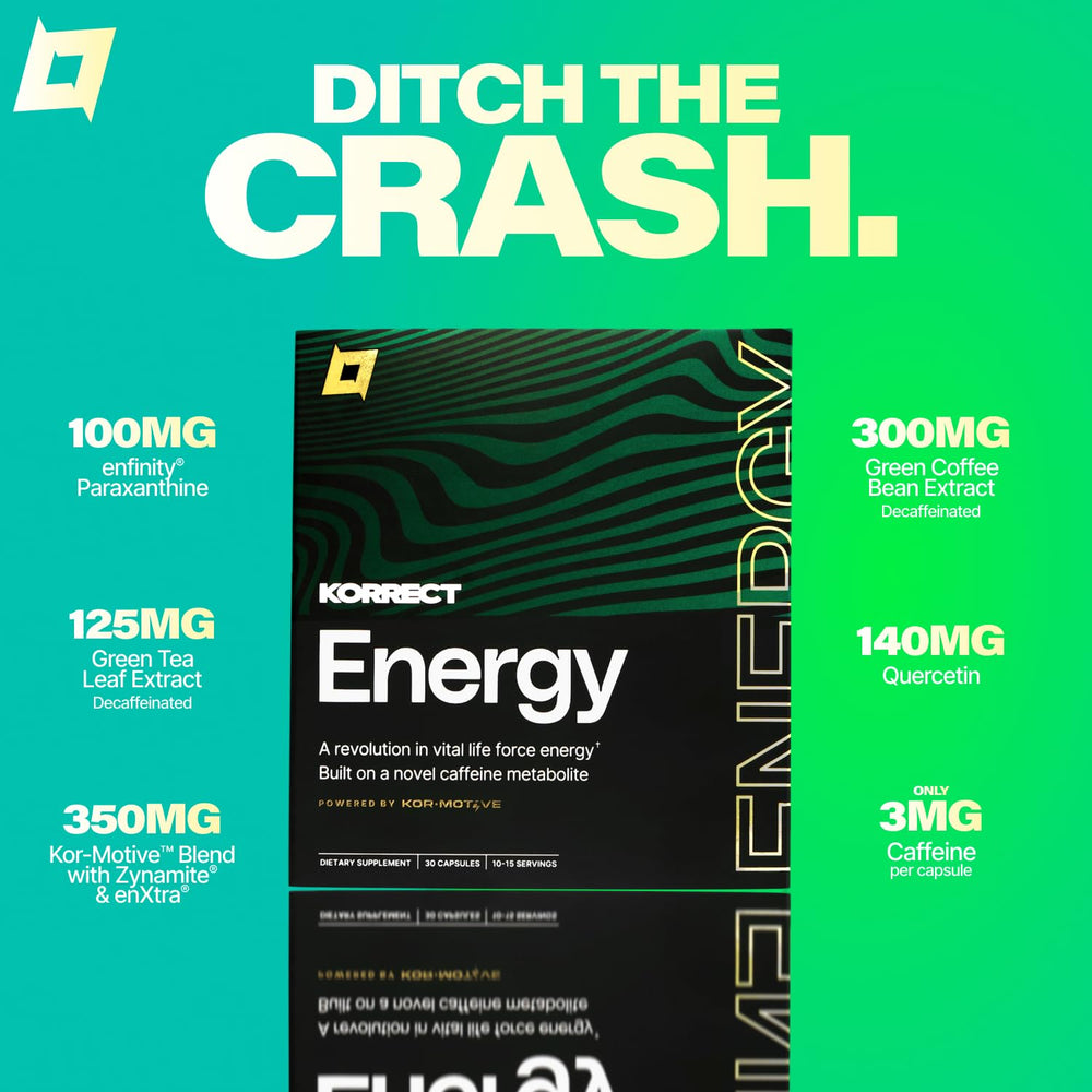 KORRECT LIFE enXtra focus closeup illustrating dopamine-supporting ingredients for sharp stamina