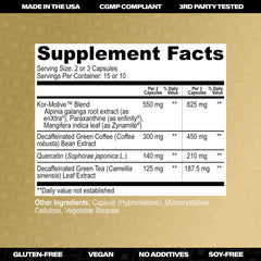 KORRECT LIFE Korrect Energy label closeup with vegan non-GMO clean-label ingredients