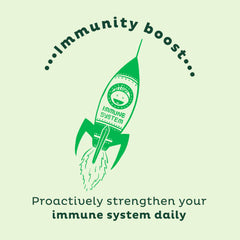 Green apple flavored greens powder mixed in a glass of water