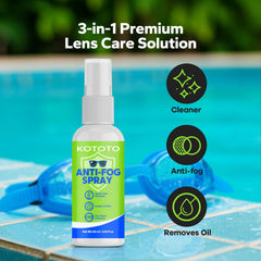 Eco friendly reef safe anti fog spray for glasses and swim goggles