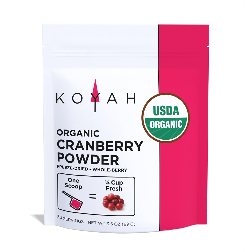 Front view of KOYAH Organic Cranberry Powder 30 Servings