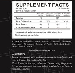 Bottle of KP Creatine Monohydrate Gummies Mixed Berry 120 count