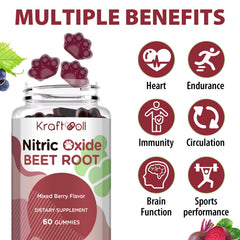 Kraftvoll Beet Root Gummies GPLC and beetroot ingredients close-up