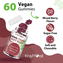 Kraftvoll Beet Root Gummies GPLC and beetroot ingredients close-up