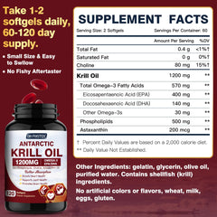 Krill oil 1200mg softgels packaging