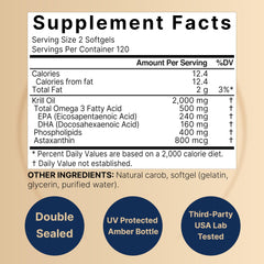 Label highlights EPA 240mg and DHA 160mg per serving