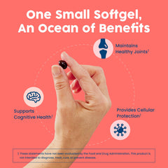 Close-up of krill oil softgels
