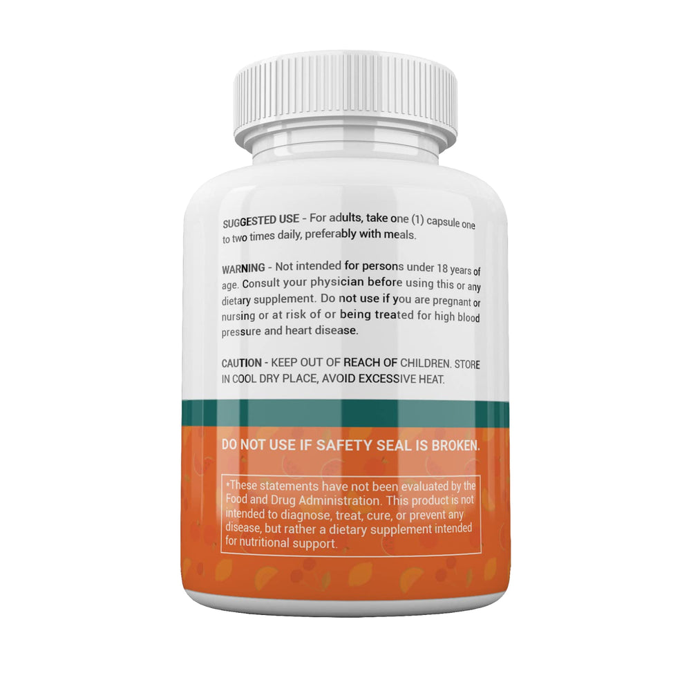Back panel with supplement facts for KRK R-ALA 200mg