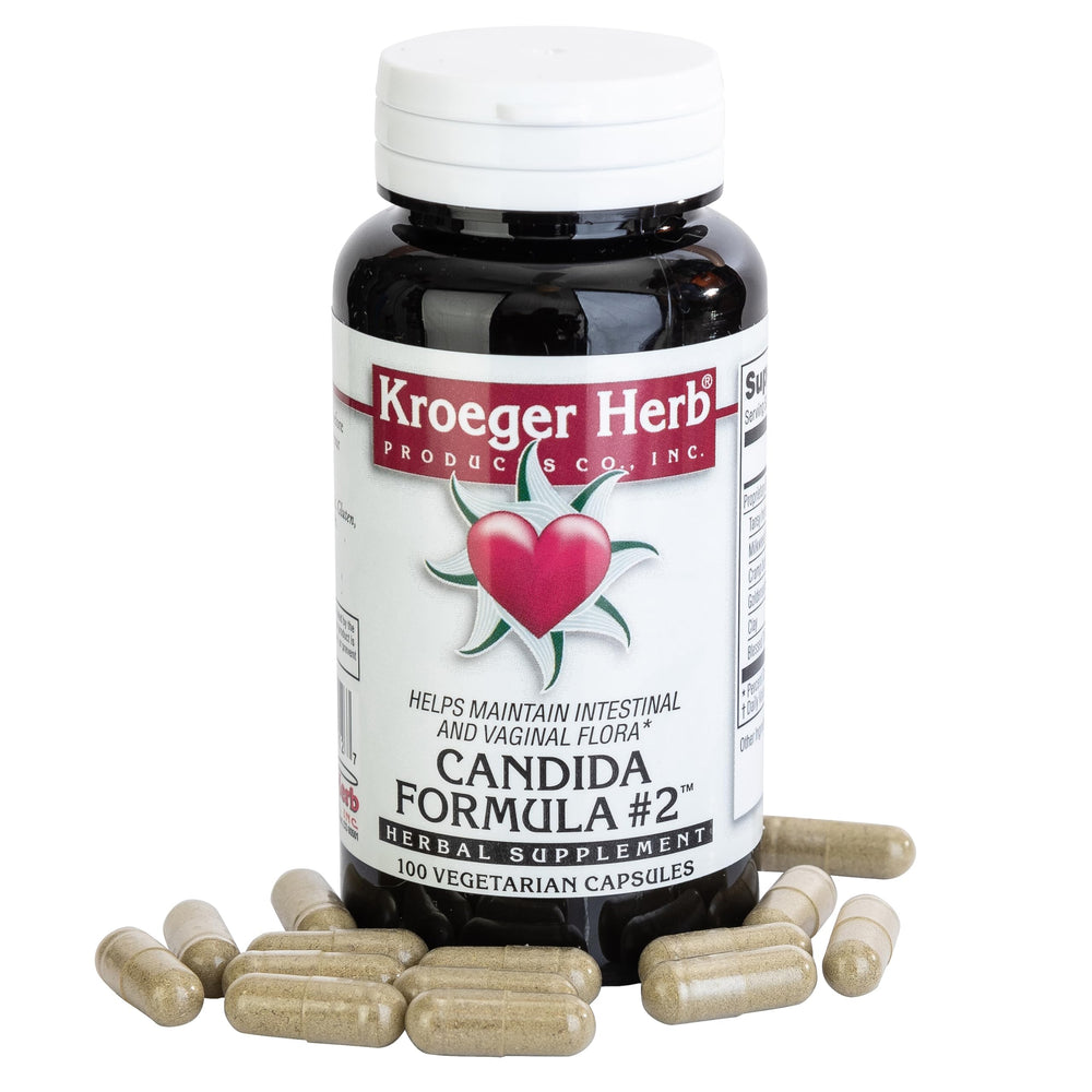 Front view of Kroeger Candida Formula #2 bottle