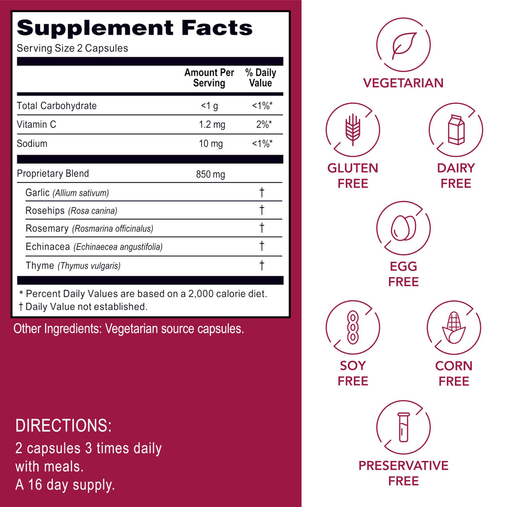 Nutritional label showing Non-GMO, vegan and gluten-free claims
