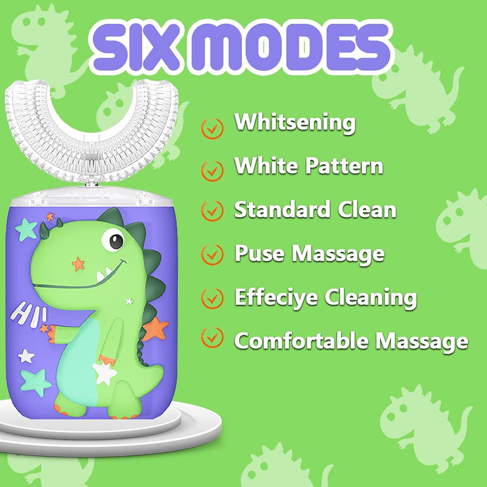 KRX kids toothbrush illustrating 360-degree ultrasonic cleaning in 40 seconds