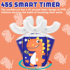 Orange KRX kids toothbrush showing two brush heads