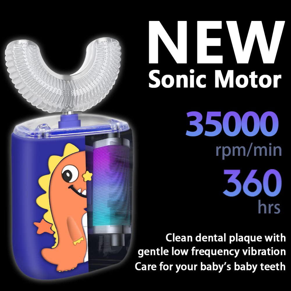 Cartoon-designed orange KRX kids toothbrush