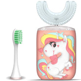 KRX Kids Electric Toothbrush Pink U-shaped design with dual heads