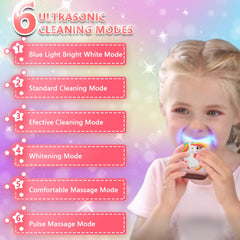 Close-up of pink U-shaped silicone brush head for gentle gums