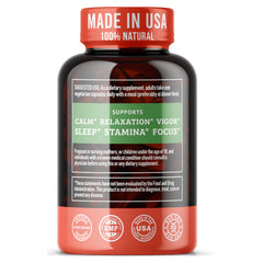 Vegan, gluten-free, non-GMO Ashwagandha capsules
