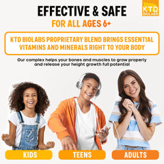Nutrition facts panel on KTD BIOLABS height growth supplement