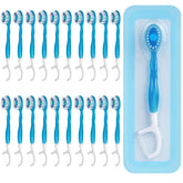 Kucbraly 20-count disposable toothbrushes with toothpaste, individually wrapped.