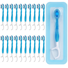 Kucbraly 20-count disposable toothbrushes with toothpaste, individually wrapped.