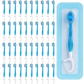 Kucbraly 40-count disposable mini travel toothbrushes with 5-in-1 design and Coolmint