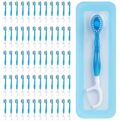 Kucbraly mini travel toothbrush 60-count with 5-in-1 features: floss, toothpick, tongue scraper, and pre-pasted toothpaste