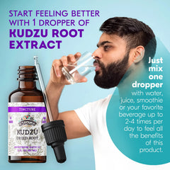 Non-alcohol kudzu root supplement bottle label