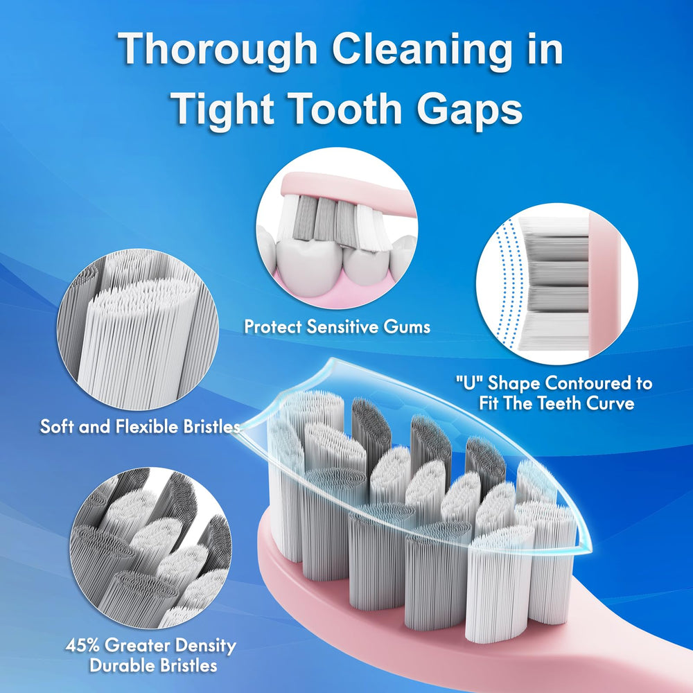 Boxed set of 10 replacement brush heads for Kuicur toothbrush